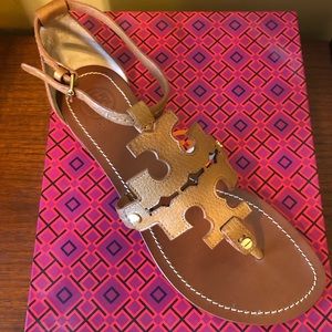 Tory Burch Phoebe Flat Thong Tumbled Leather
